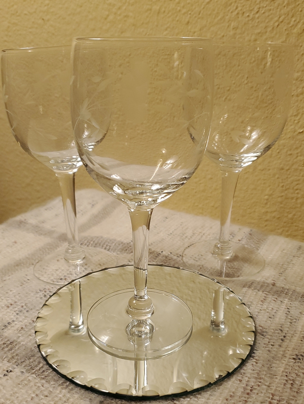 Princess House Clear Glass Wine Goblets - Set of 3